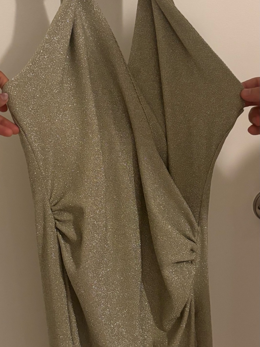 Zara Metallic Silver Halter Maxi Dress - Picture 3 of 4